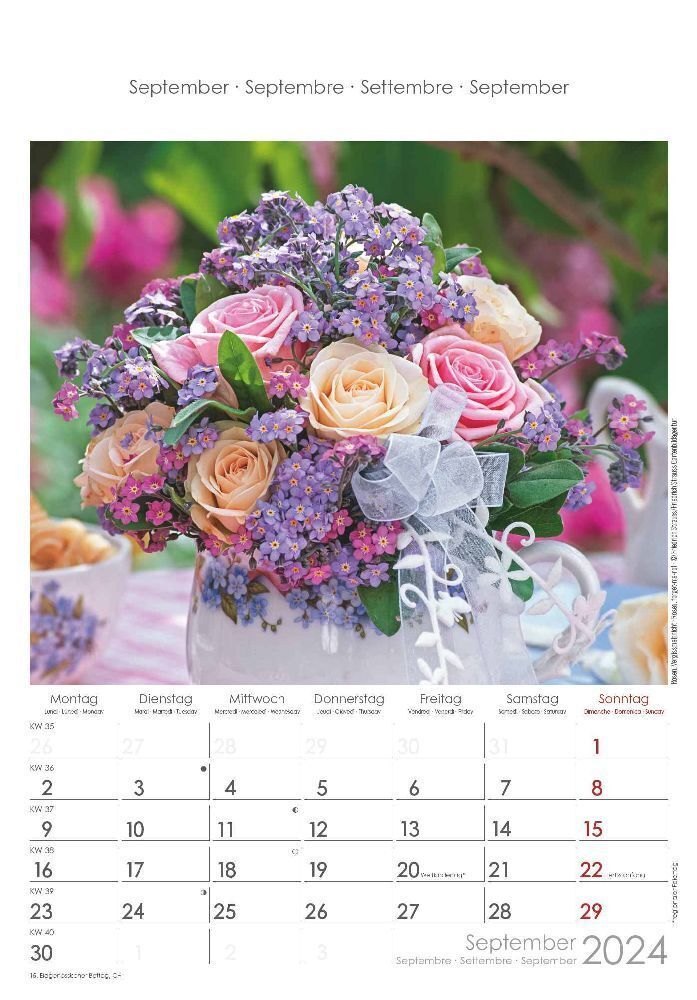 Bild: 4251732334741 | Blumen 2024 - Bildkalender 23,7x34 cm - Kalender mit Platz für...