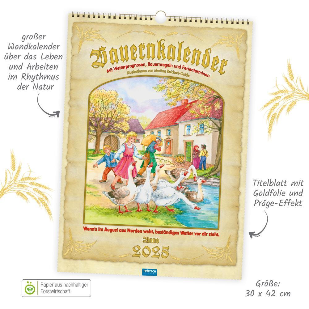 Bild: 9783988022257 | Trötsch Großbildkalender Bauernkalender 2025 mit Wetterprognosen...