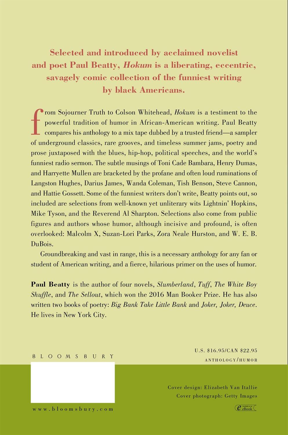 Rückseite: 9781596911482 | Hokum | An Anthology of African-American Humor | Paul Beatty | Buch