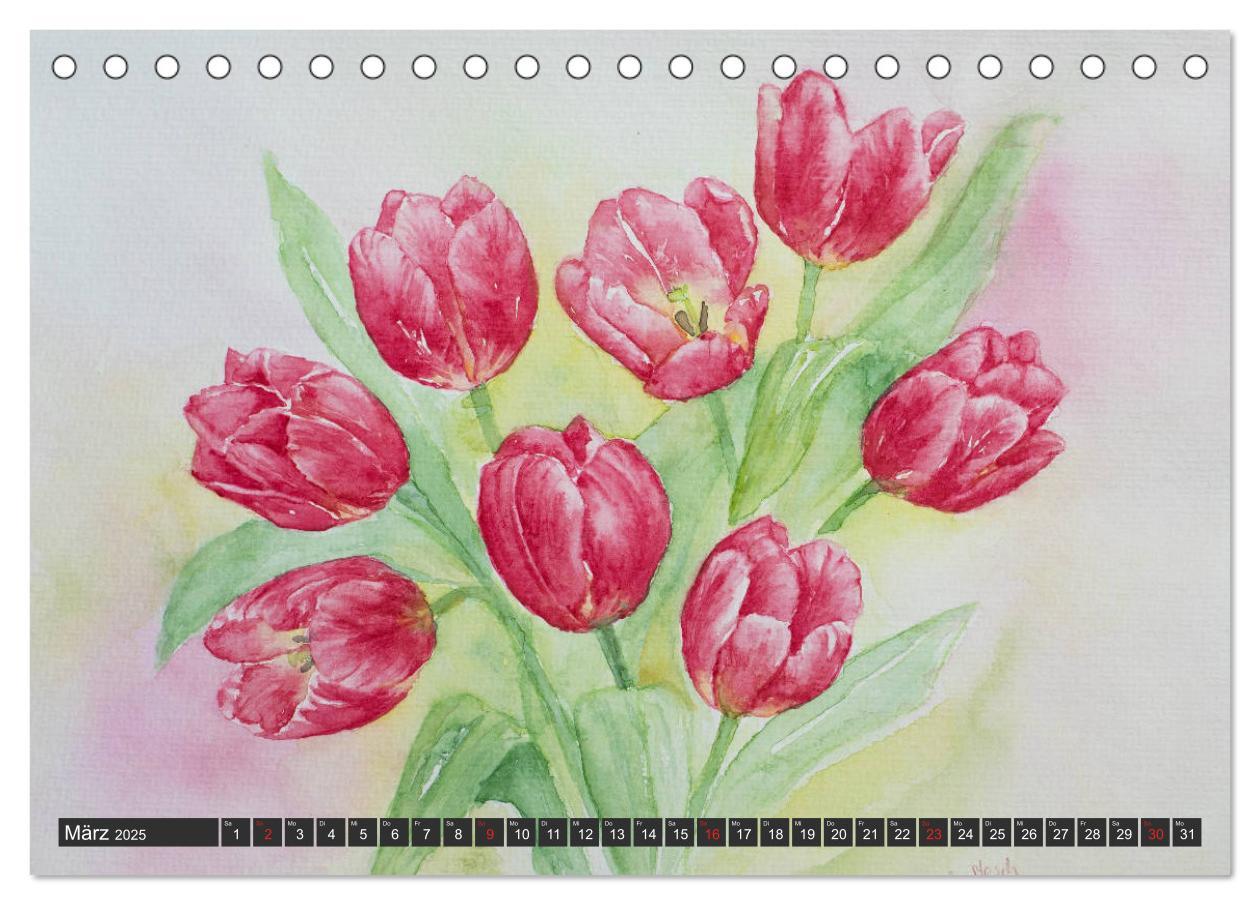 Bild: 9783435311460 | Blumenbilder in Aquarell (Tischkalender 2025 DIN A5 quer), CALVENDO...