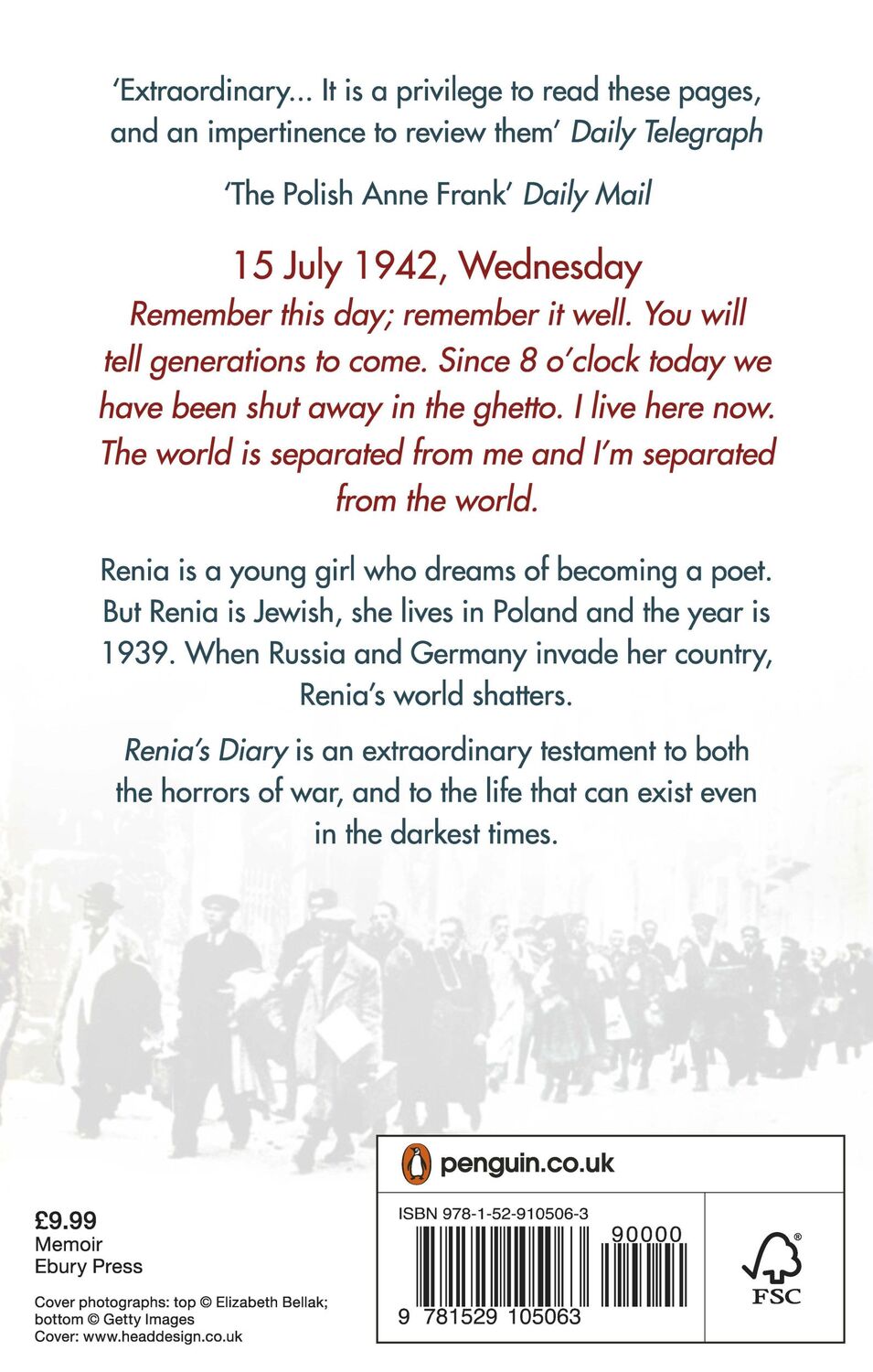 Rückseite: 9781529105063 | Renia's Diary | A Young Girl's Life in the Shadow of the Holocaust