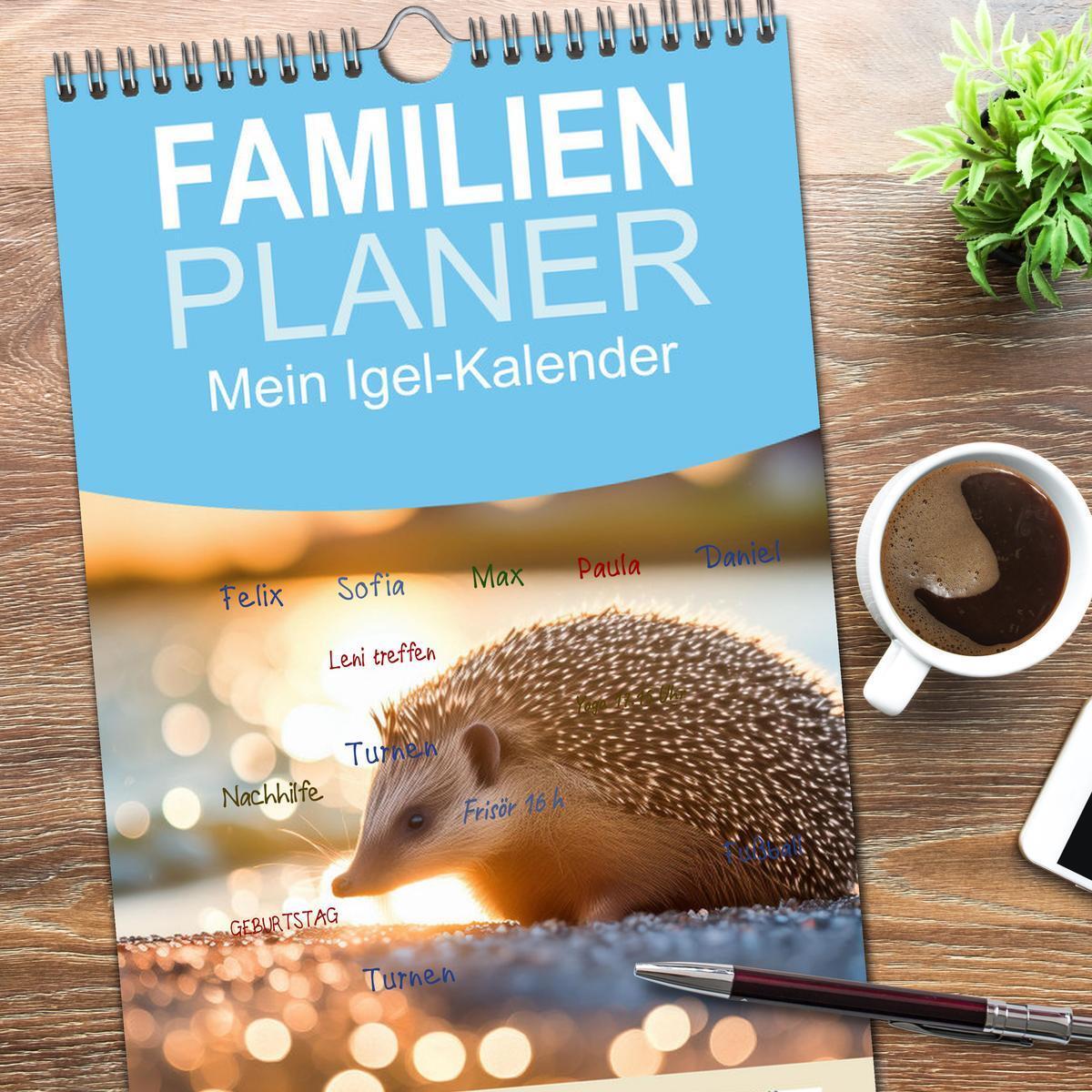 Bild: 9783457193037 | Familienplaner 2025 - Mein Igel-Kalender mit 5 Spalten...