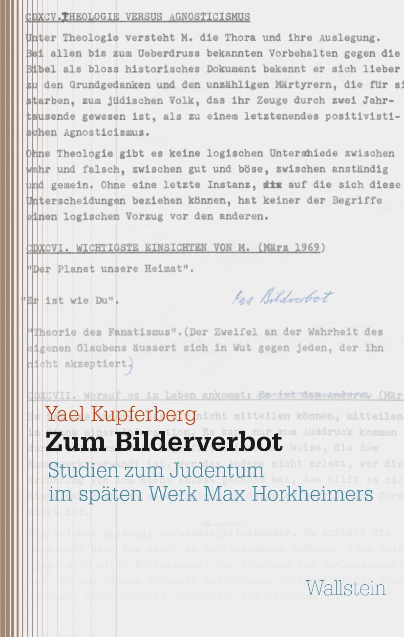 Cover: 9783835352667 | Zum Bilderverbot | Studien zum Judentum im späten Werk Max Horkheimers