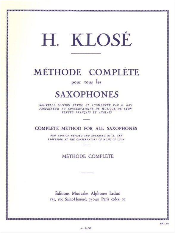 Cover: 9790046247422 | Methode de Saxophone Complet | Hyacinte Eleonore Klosé | Buch
