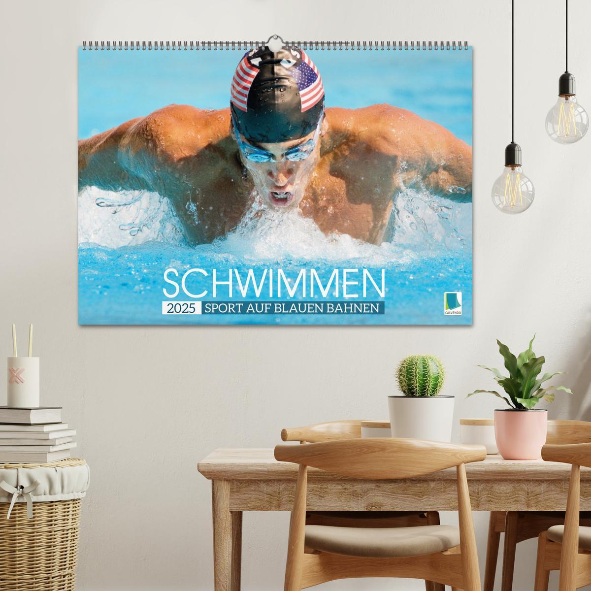 Bild: 9783383885495 | Schwimmen: Sport auf blauen Bahnen (Wandkalender 2025 DIN A2 quer),...