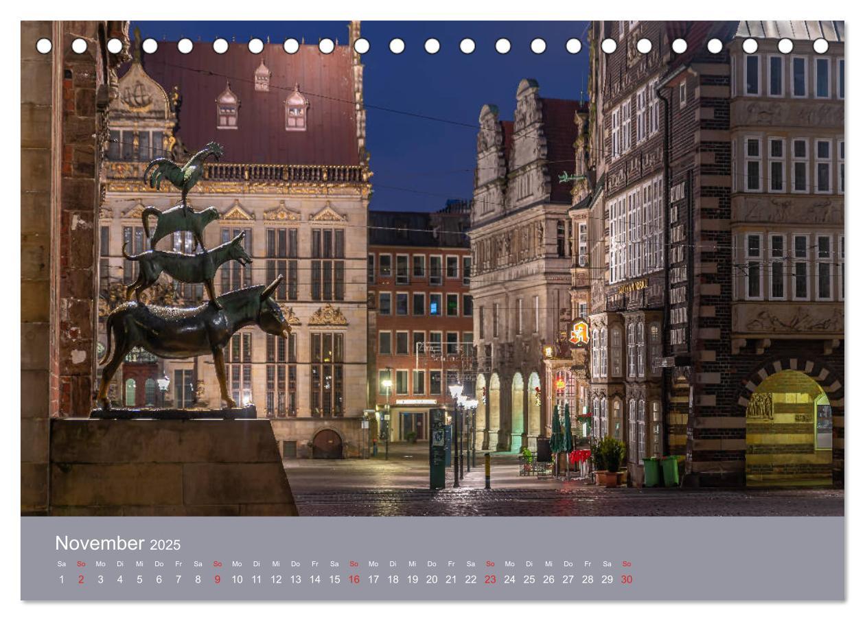 Bild: 9783435176199 | Nachts in Bremen (Tischkalender 2025 DIN A5 quer), CALVENDO...