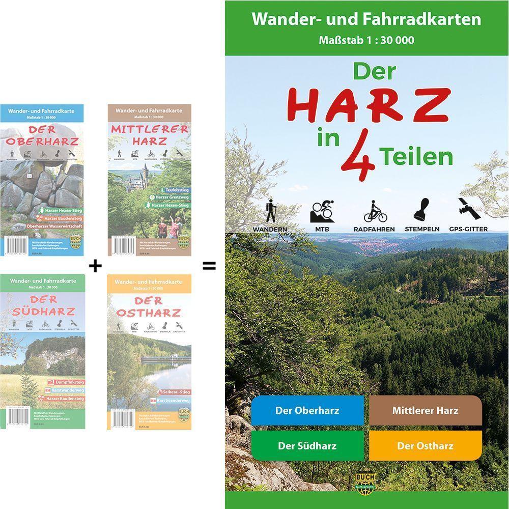 Bild: 9783936185768 | Der Harz in 4 Teilen | Harzklub e. V. | Taschenbuch | SET | Deutsch