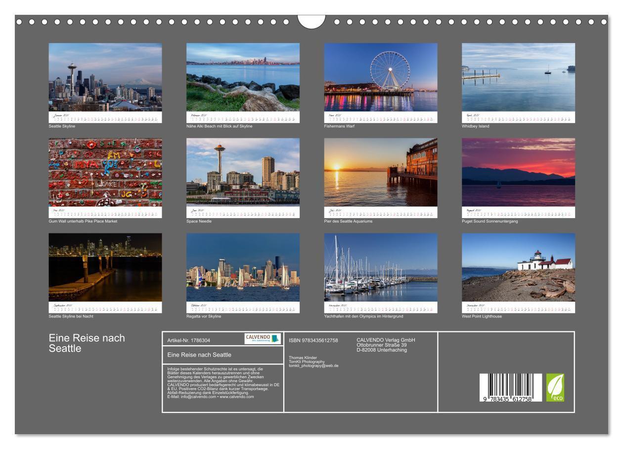 Bild: 9783435612758 | Eine Reise nach Seattle (Wandkalender 2025 DIN A3 quer), CALVENDO...