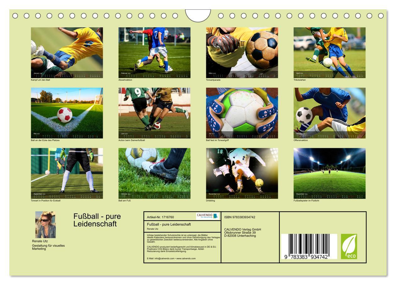 Bild: 9783383934742 | Fußball - pure Leidenschaft (Wandkalender 2025 DIN A4 quer),...