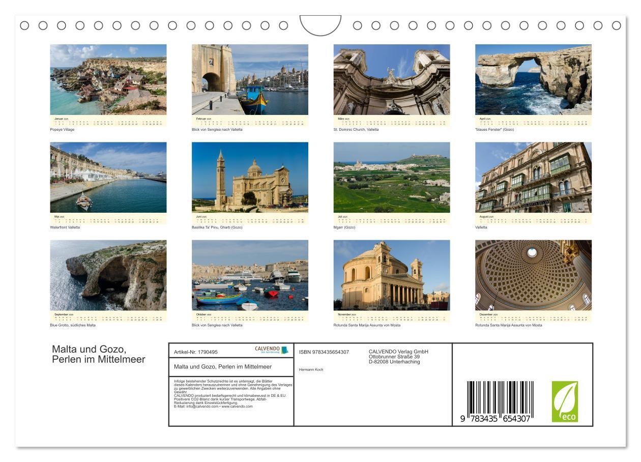 Bild: 9783435654307 | Malta und Gozo, Perlen im Mittelmeer (Wandkalender 2025 DIN A4...