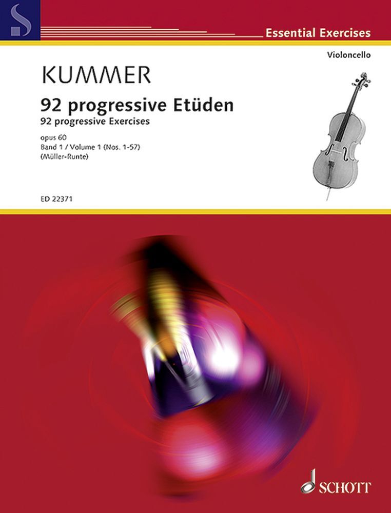 Cover: 9790001158770 | 92 progressive Etüden op.60 Band 1 (Nr.1-57) für Violoncello | Kummer
