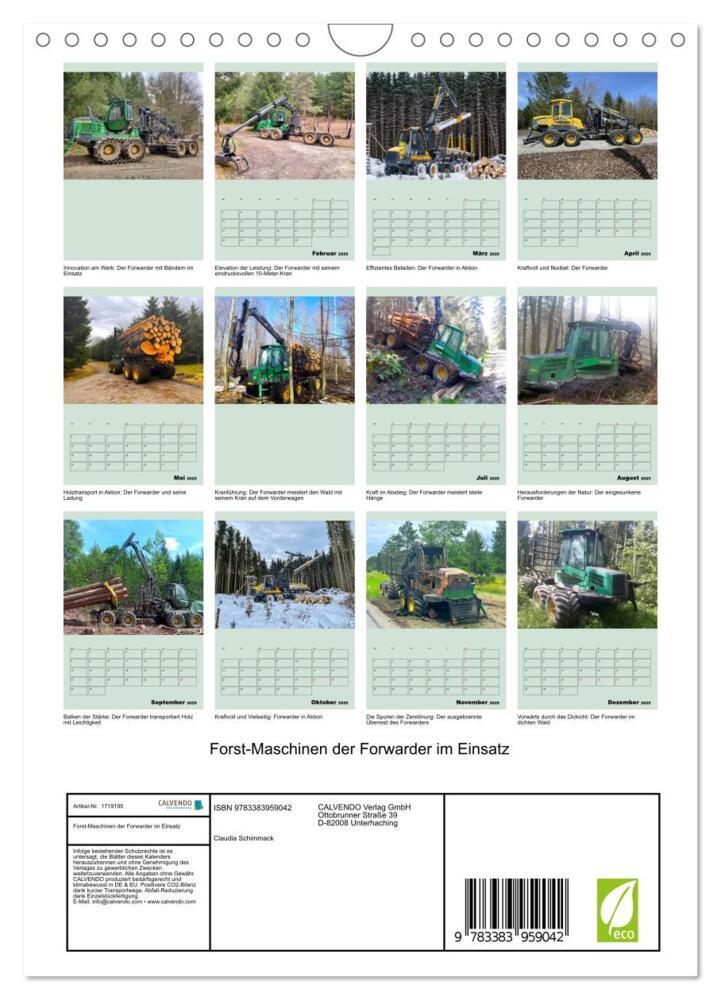 Bild: 9783383959042 | Forst-Maschinen der Forwarder im Einsatz (Wandkalender 2025 DIN A4...