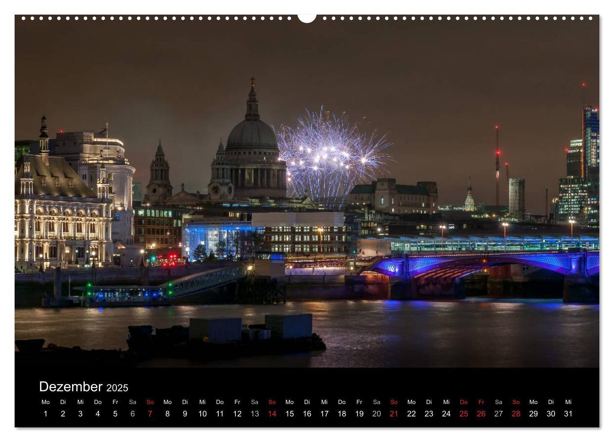 Bild: 9783435462476 | London - Nachts an der Themse (hochwertiger Premium Wandkalender...