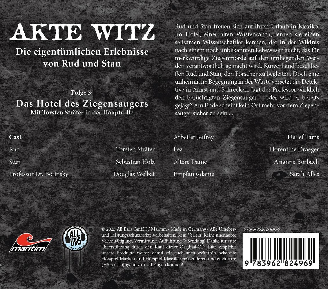 Bild: 9783962824969 | Akte Witz: Das Hotel des Ziegensaugers, 1 Audio-CD | Deutschland | CD