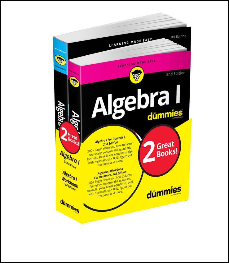 Cover: 9781119387084 | Algebra I For Dummies Book + Workbook Bundle | Mary Jane Sterling