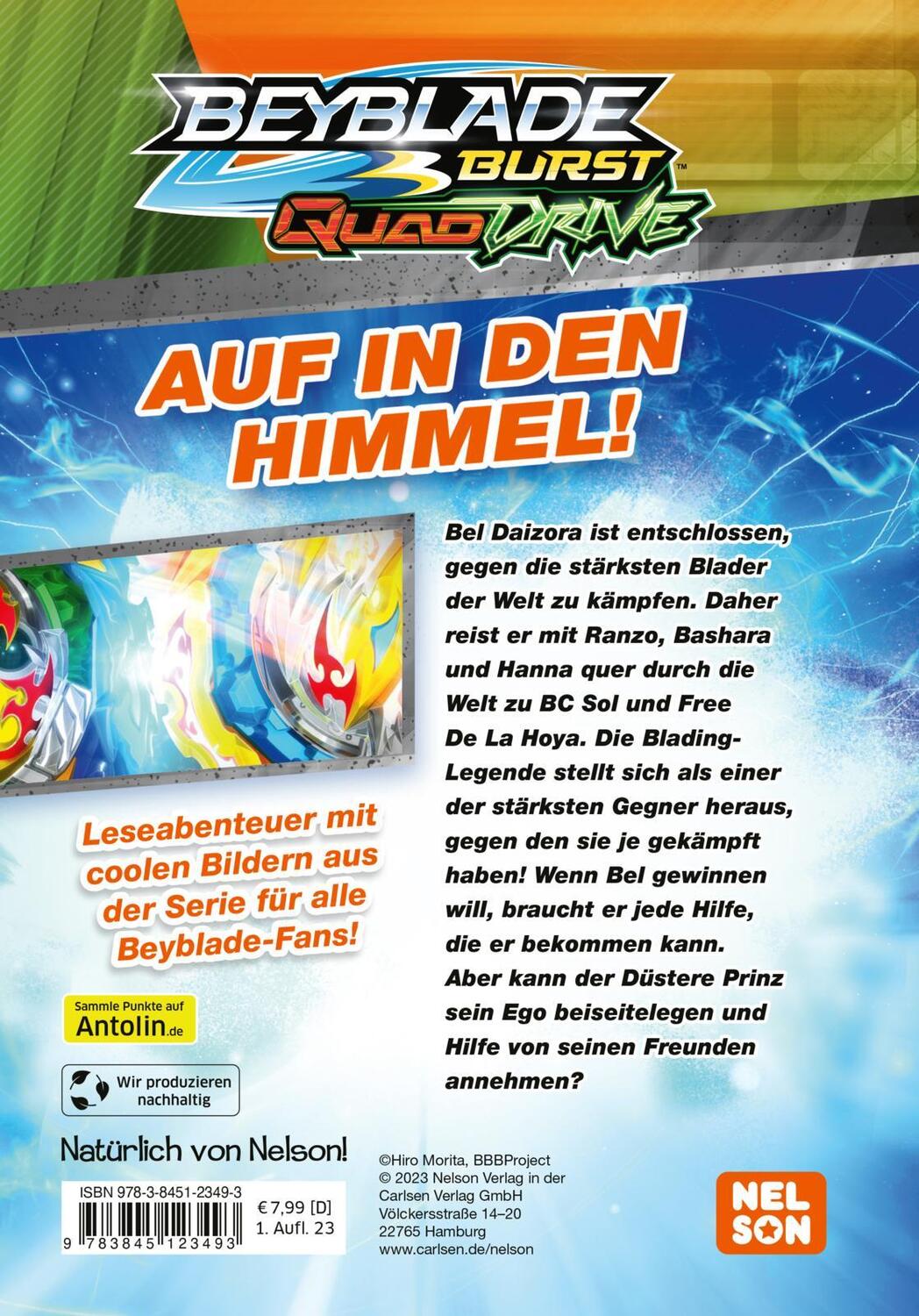 Rückseite: 9783845123493 | BEYBLADE BURST QUADDRIVE: Auf in den Himmel! | Buch | BEYBLADE BURST