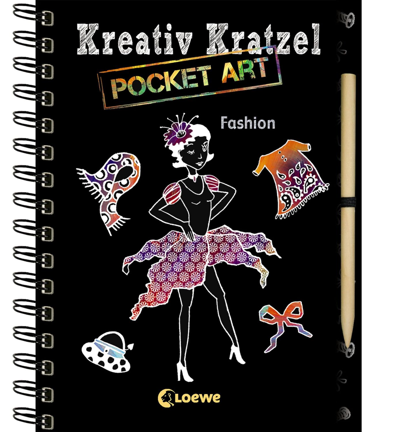 Cover: 9783785586754 | Kreativ-Kratzel Pocket Art: Fashion | Loewe Kratzel-Welt | Taschenbuch