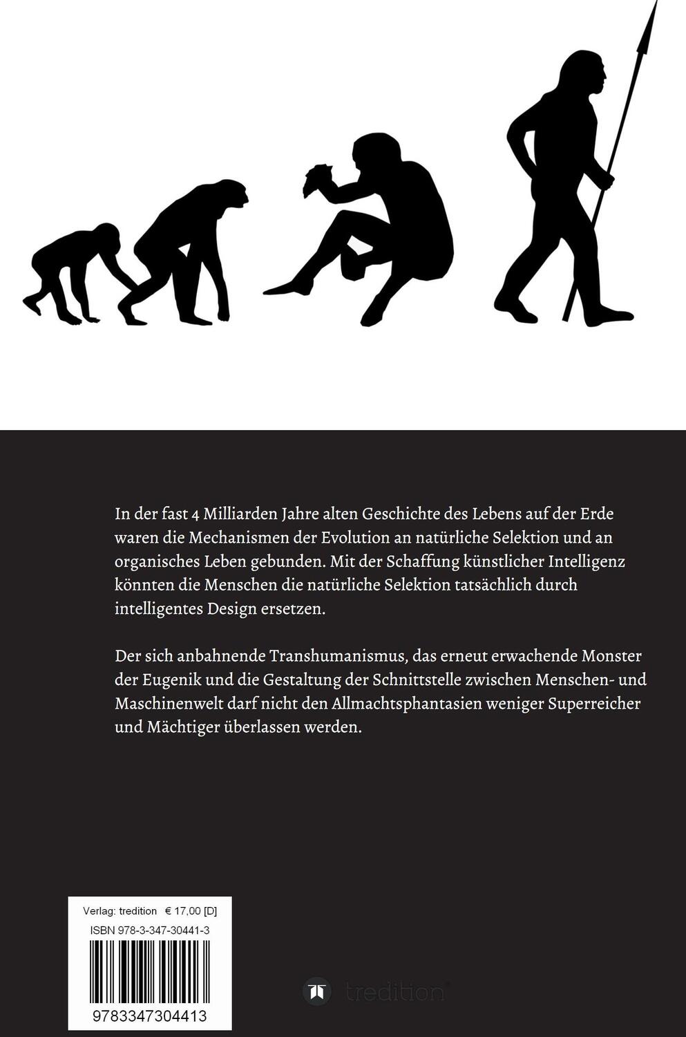 Rückseite: 9783347304413 | Evolution, Eugenik und Transhumanismus | Eric Markhoff (u. a.) | Buch