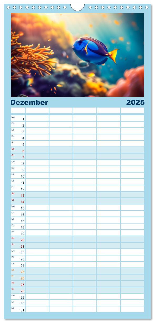 Bild: 9783457191538 | Familienplaner 2025 - Exotische Fische mit 5 Spalten (Wandkalender,...