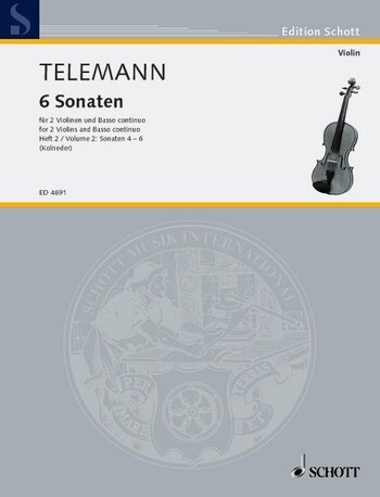 Cover: 9790001054416 | Sonaten(6) 2 | Georg Philipp Telemann | Buch | Schott Music