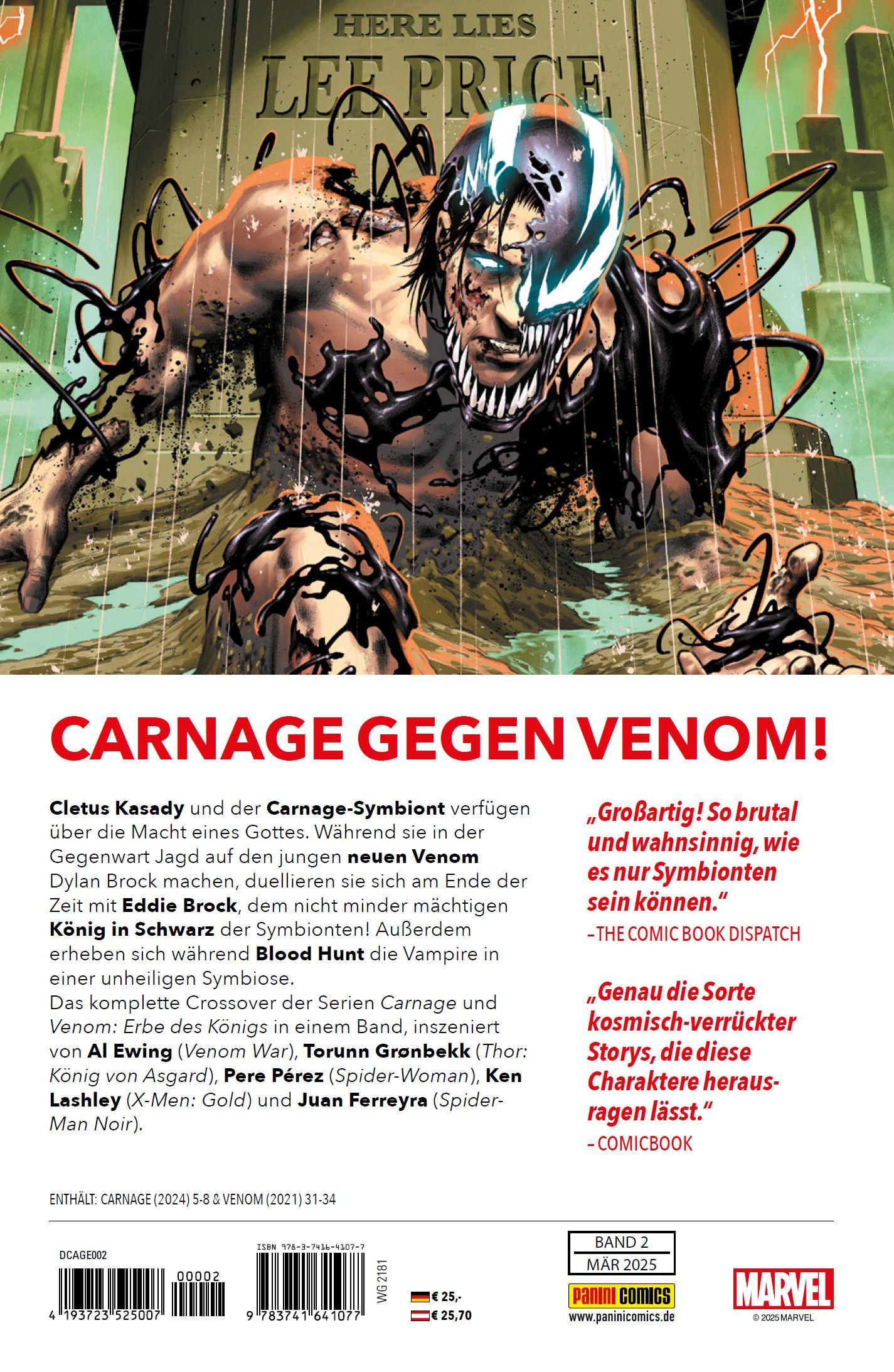 Rückseite: 9783741641077 | Carnage - Neustart (2. Serie) | Bd. 2: Monster gegen Monster | Buch