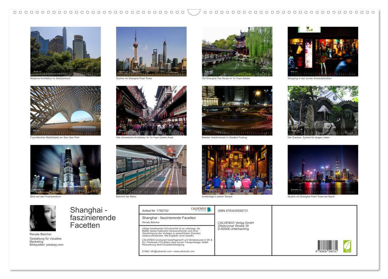 Bild: 9783435556731 | Shanghai - faszinierende Facetten (Wandkalender 2025 DIN A2 quer),...