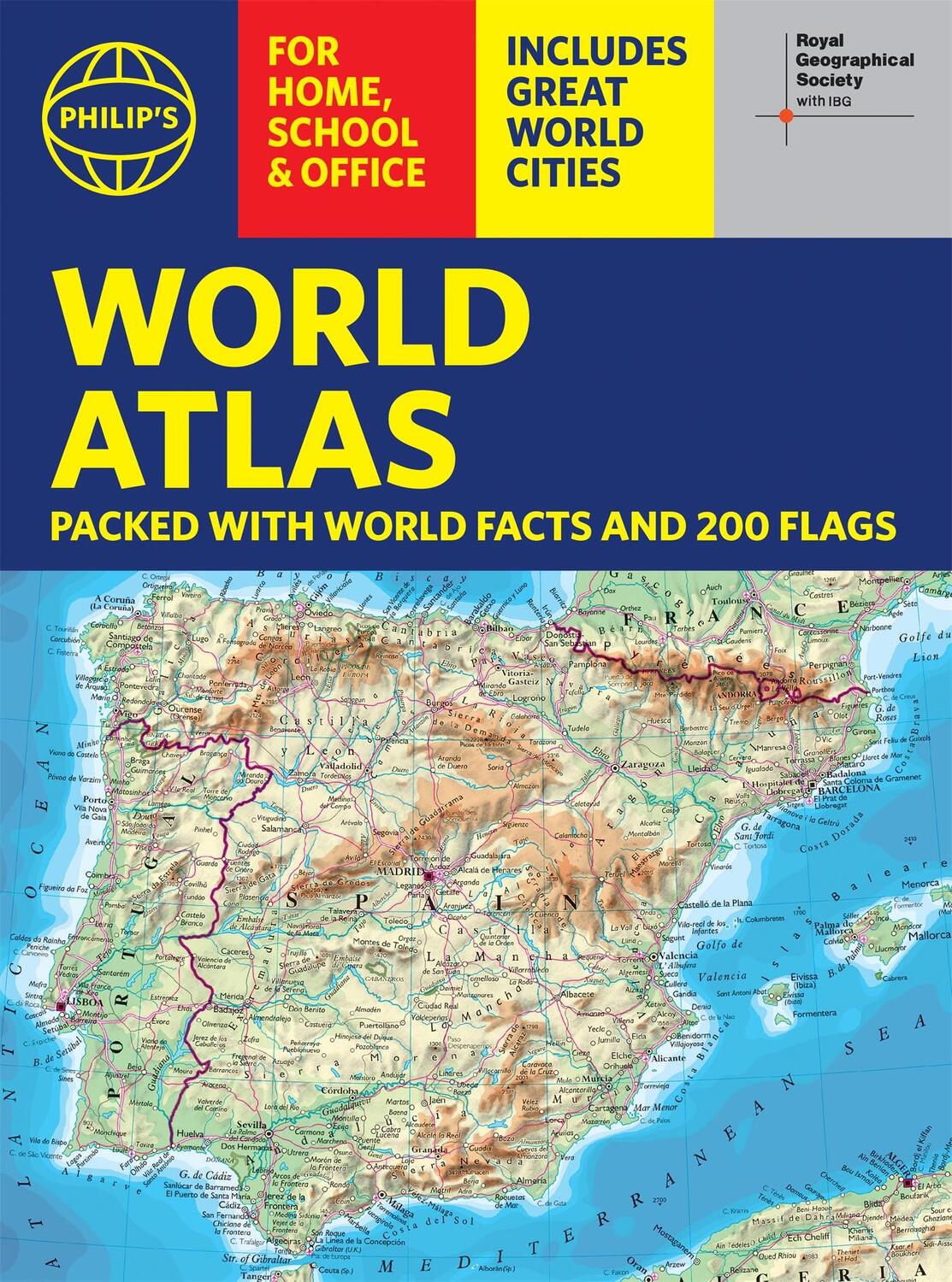Cover: 9781849075916 | Philip's RGS World Atlas (A4) | with Global Cities, Facts and Flags