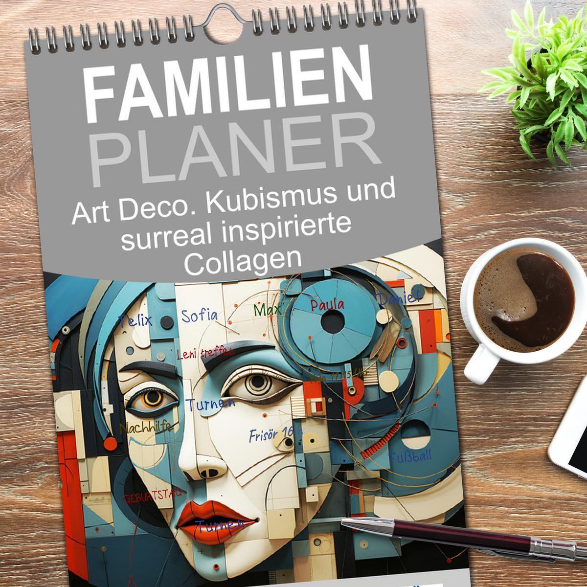 Bild: 9783457092279 | Familienplaner 2025 - Art Deco. Kubismus und surreal inspirierte...