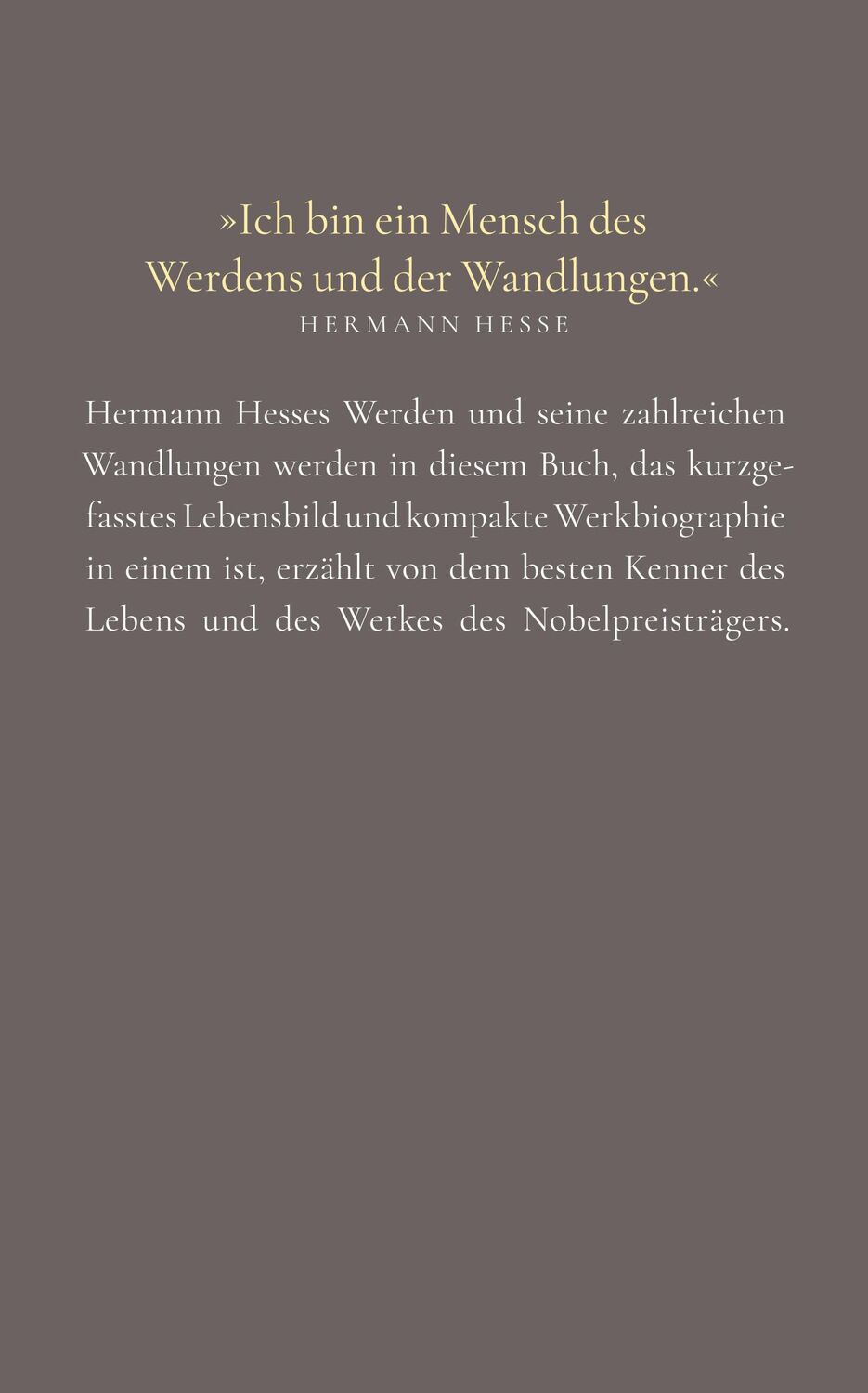 Rückseite: 9783518474327 | 'Auf den Einzelnen kommt es an' | Hermann Hesse - ein Lebensbild