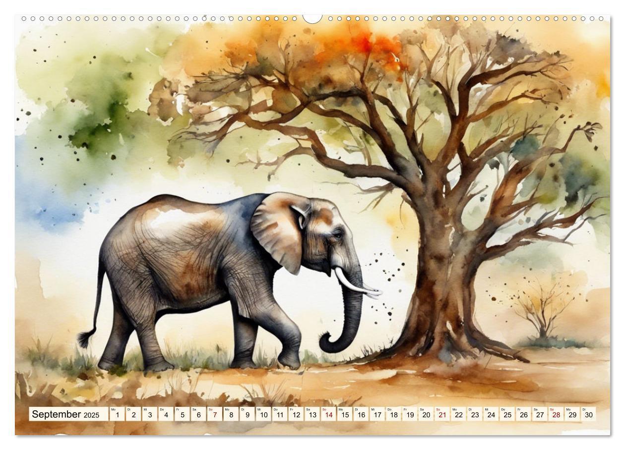 Bild: 9783383805844 | Zauberhafte Aquarelle von Afrikas Tierwelt (Wandkalender 2025 DIN...