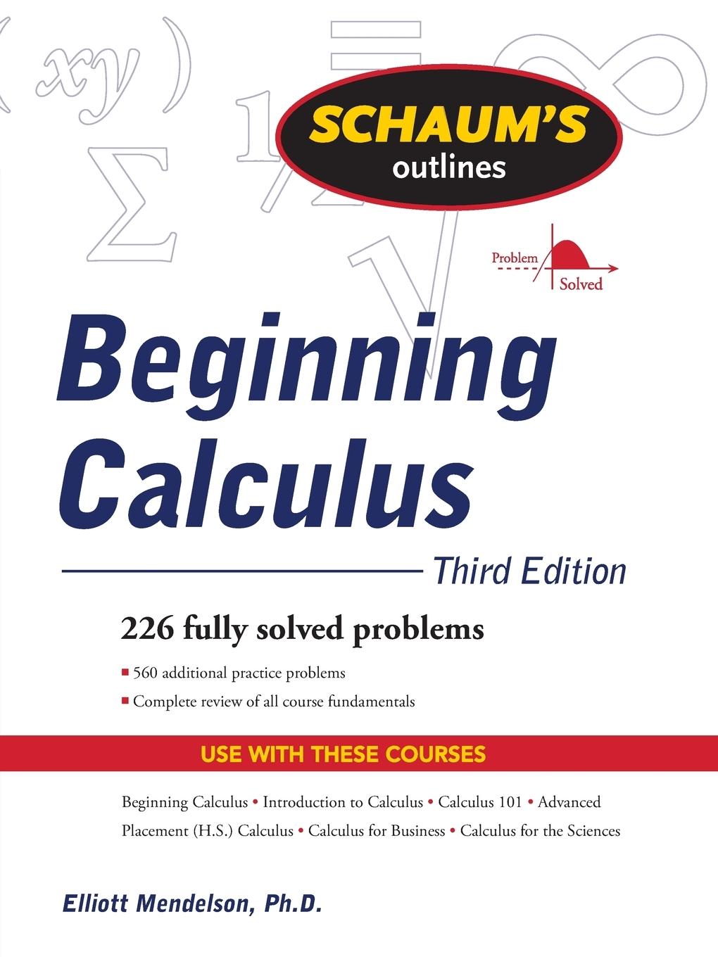 Cover: 9780071635356 | Schaum's Outline of Beginning Calculus, Third Edition | Mendelson