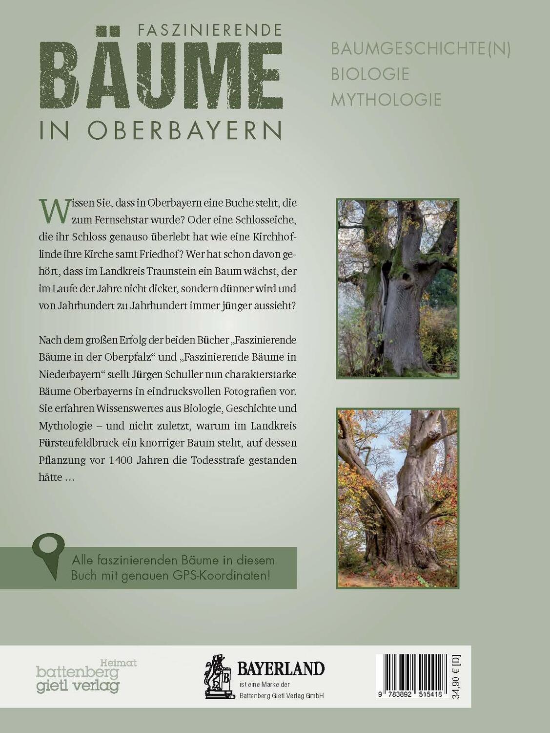 Rückseite: 9783892515418 | Faszinierende Bäume in Oberbayern | Jürgen Schuller | Buch | 208 S.