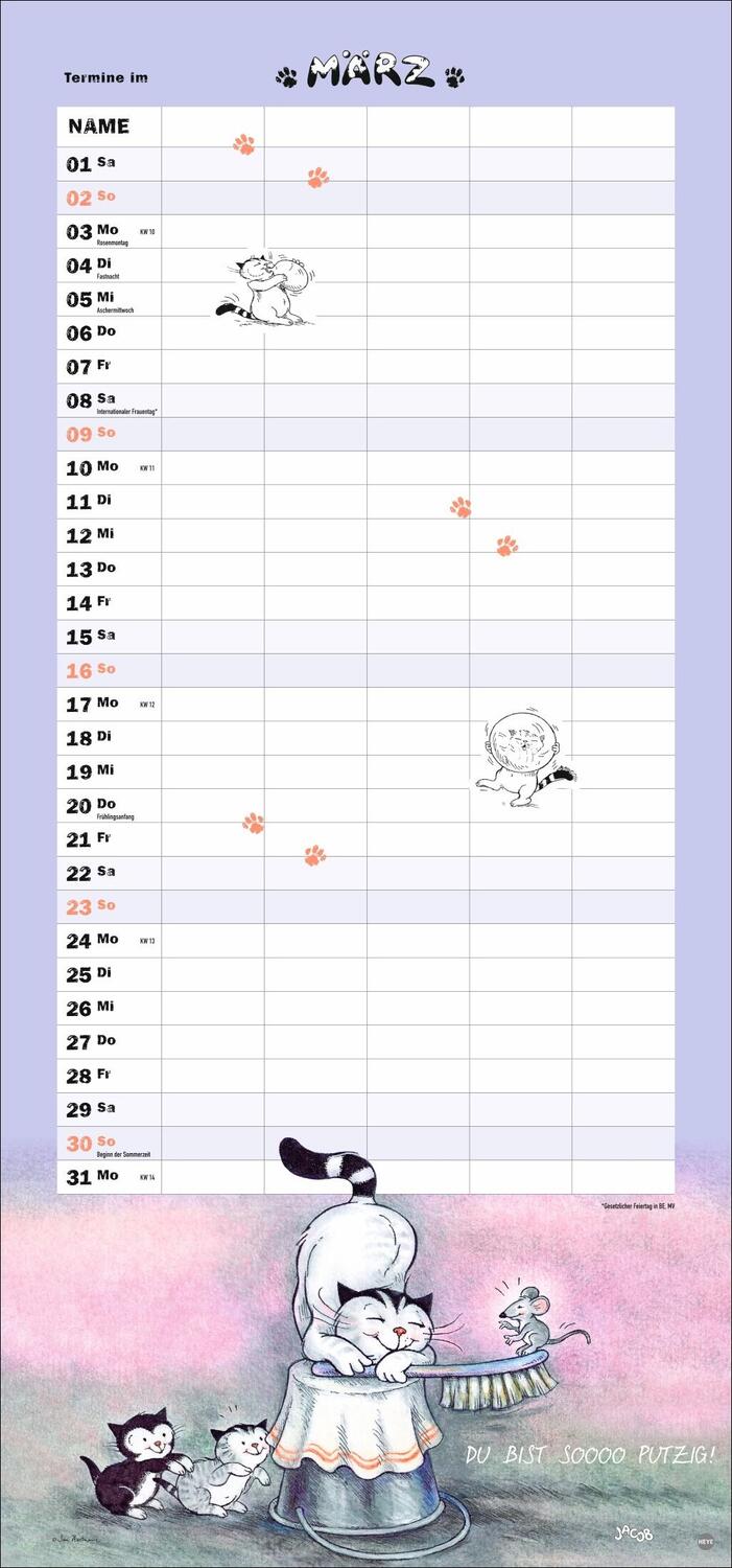 Bild: 9783756405770 | Jacob Familienplaner für Katzenliebhaber 2025 | Sven Hartmann | 15 S.
