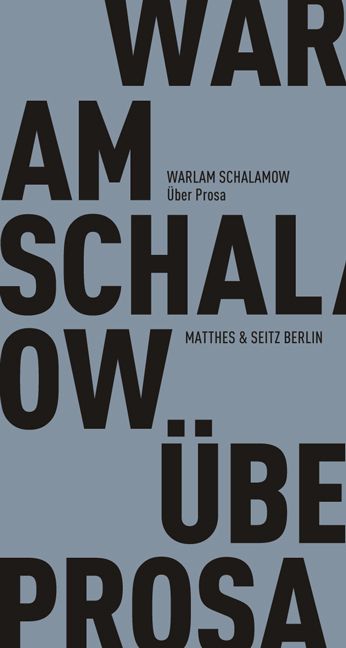 Cover: 9783882216424 | Über Prosa | Warlam Schalamow | Taschenbuch | 144 S. | Deutsch | 2009