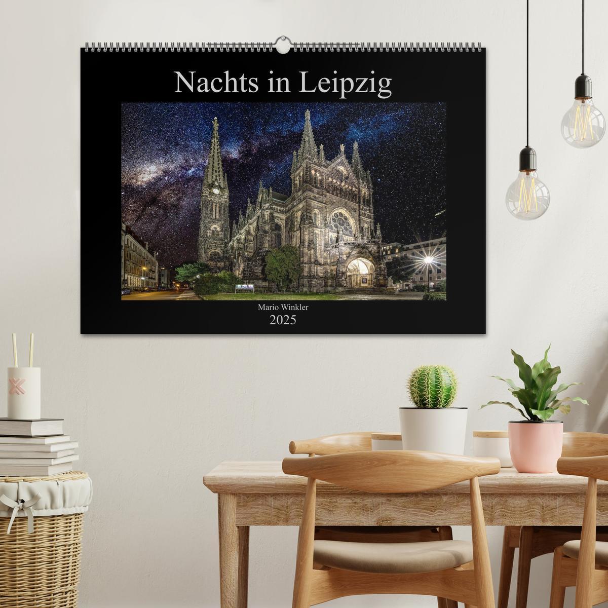 Bild: 9783435427093 | Nachts in Leipzig (Wandkalender 2025 DIN A2 quer), CALVENDO...