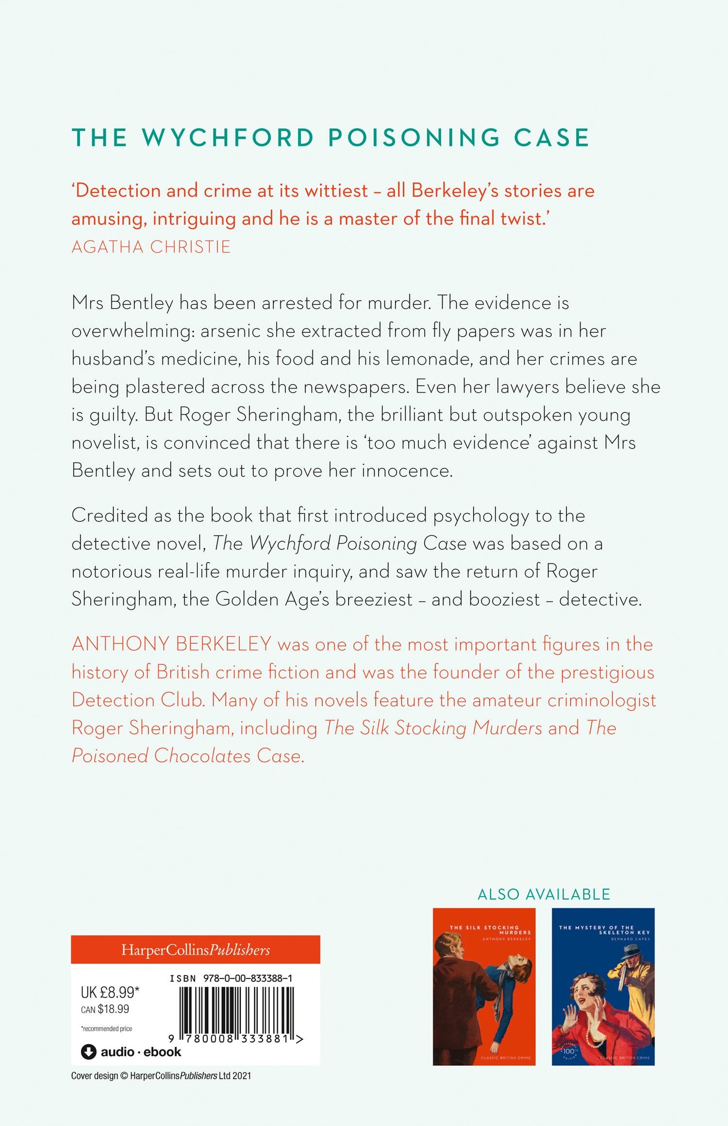 Rückseite: 9780008333881 | The Wychford Poisoning Case | Anthony Berkeley | Taschenbuch | 2021