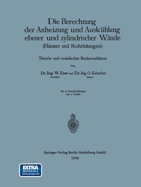 Cover: 9783662314371 | Die Berechnung der Anheizung und Auskühlung ebener und...