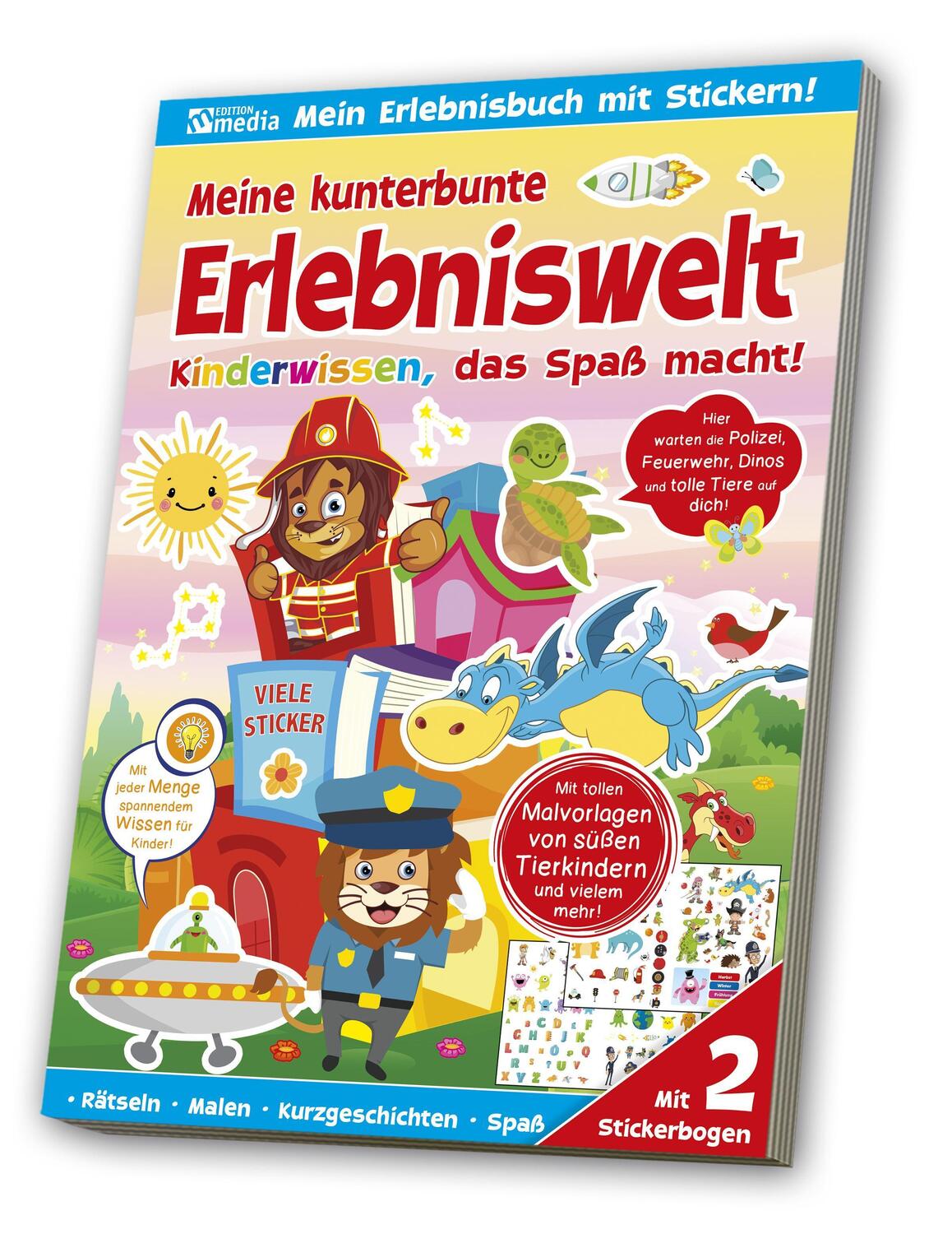 Cover: 4019393912551 | Sticker-Übungsbuch - Feuerwehr, Polizei, Dinos | Taschenbuch | Deutsch