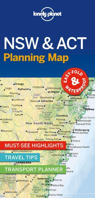 Cover: 9781788686013 | Lonely Planet New South Wales &amp; ACT Planning Map | Lonely Planet