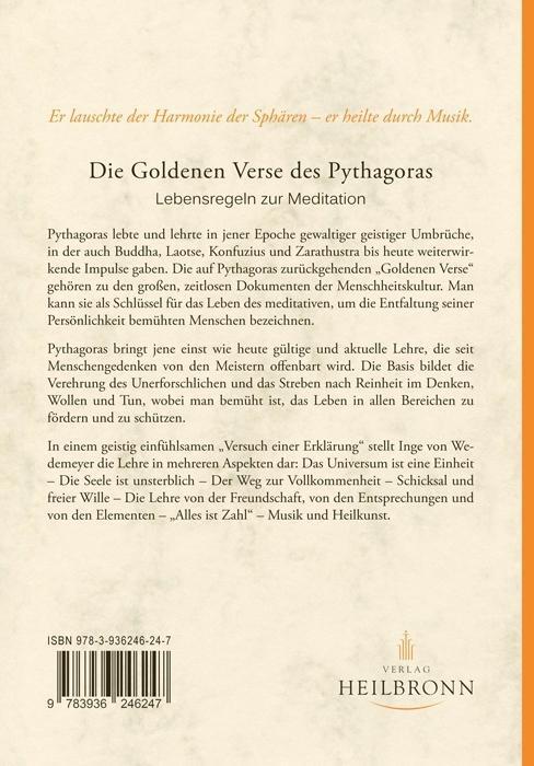 Bild: 9783936246247 | Die Goldenen Verse des Pythagoras | Lebensregeln zur Meditation | Buch