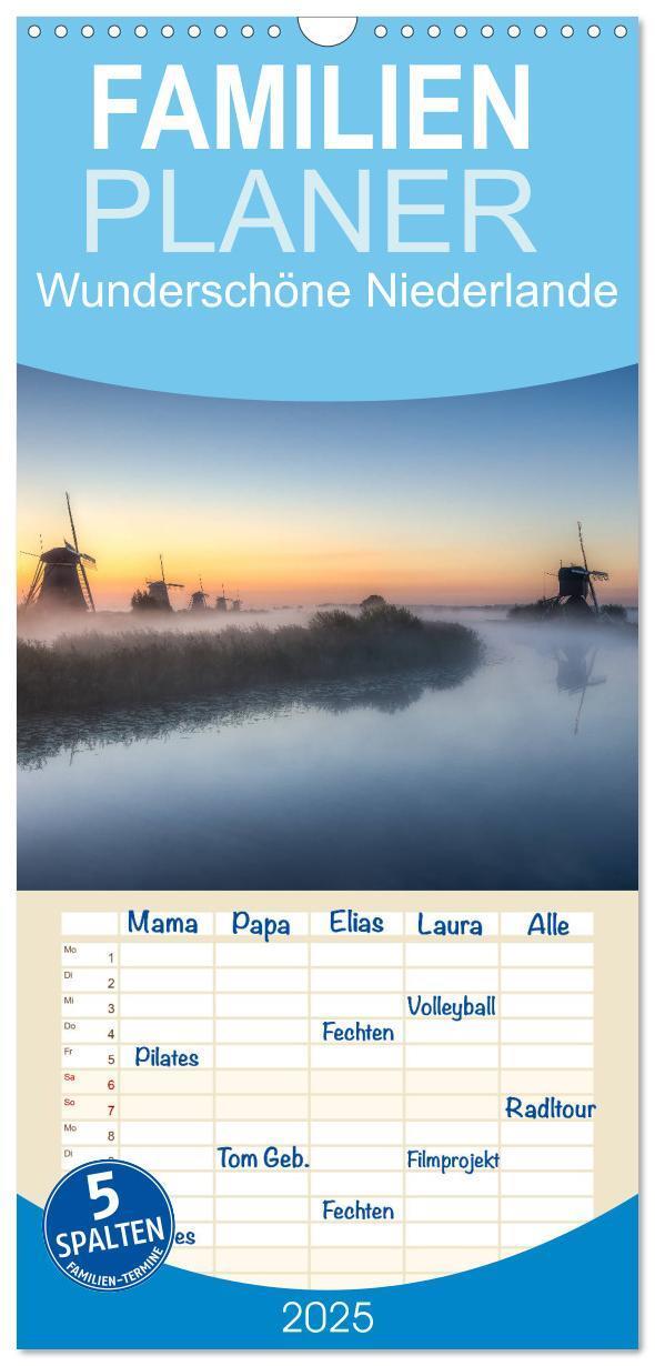 Cover: 9783457102374 | Familienplaner 2025 - Wunderschöne Niederlande mit 5 Spalten...