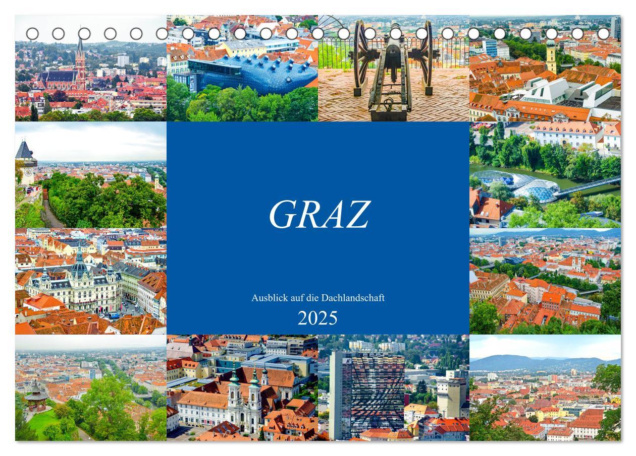 Cover: 9783435266968 | Graz - Ausblick auf die Dachlandschaft (Tischkalender 2025 DIN A5...