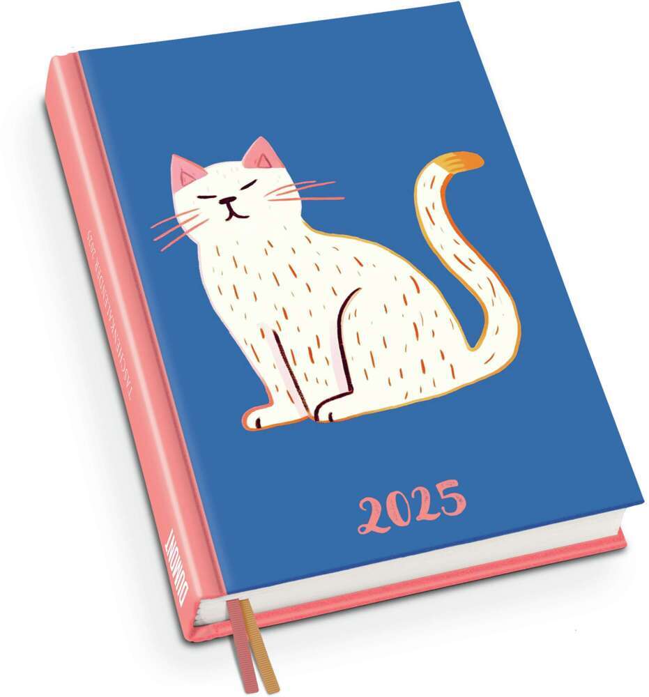 Cover: 4250809654263 | DUMONT - Taschenkalender White Cat 2025, 11,3x16,3cm, Terminplaner...