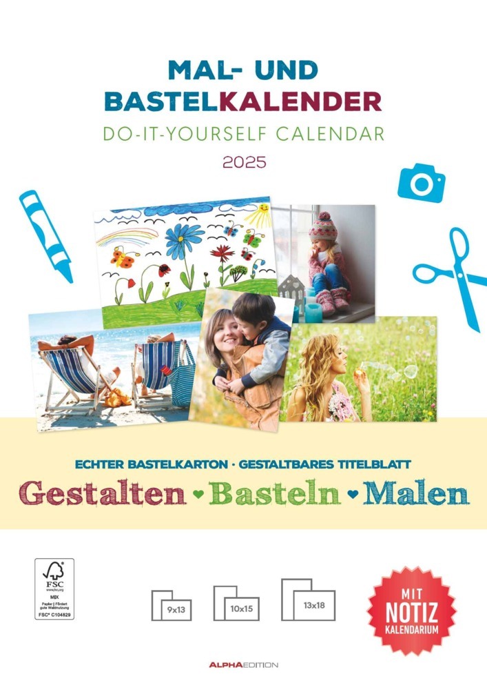 Cover: 4251732341848 | Alpha Edition - Mal- und Bastelkalender weiß 2025, 21x29,7cm, Do it...