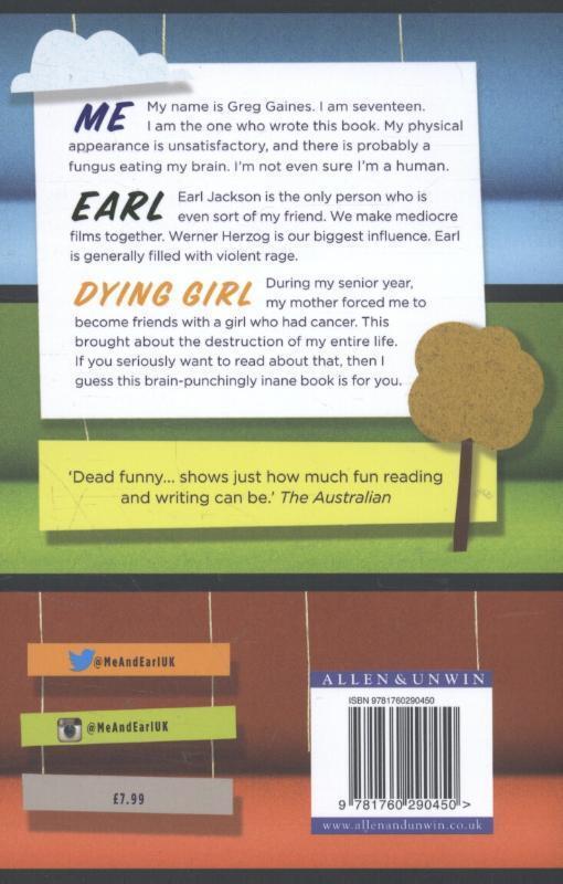 Rückseite: 9781760290450 | Me and Earl and the Dying Girl | Jesse Andrews | Taschenbuch | 2015