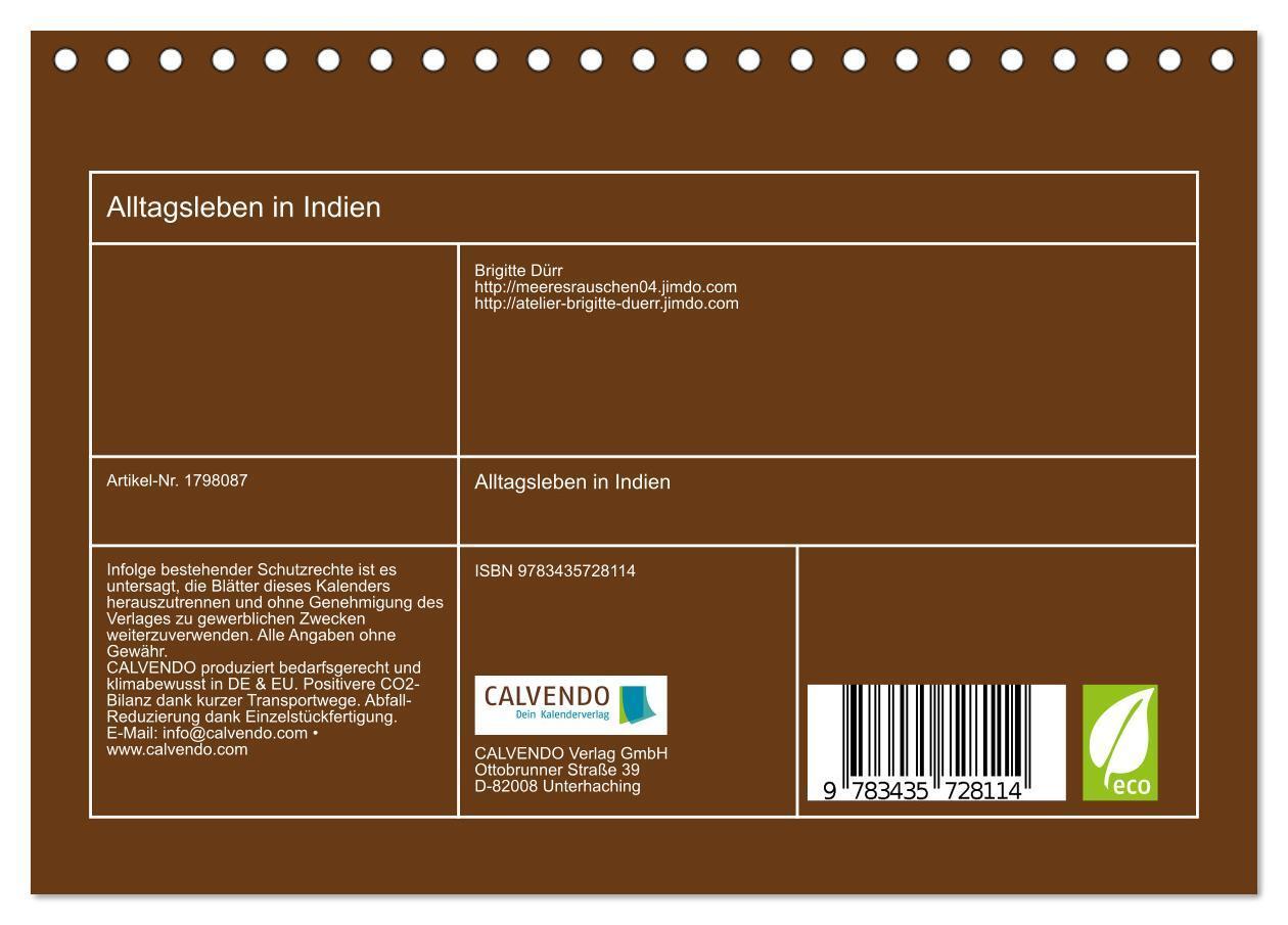 Bild: 9783435728114 | Alltagsleben in Indien (Tischkalender 2025 DIN A5 quer), CALVENDO...