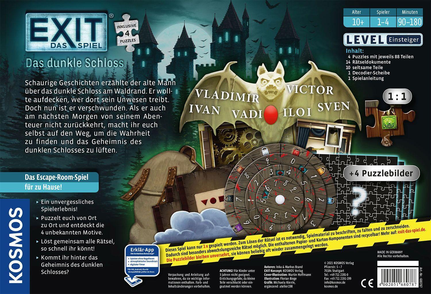 Bild: 4002051680787 | EXIT® - Das Spiel + Puzzle: Das dunkle Schloss | Inka Brand (u. a.)