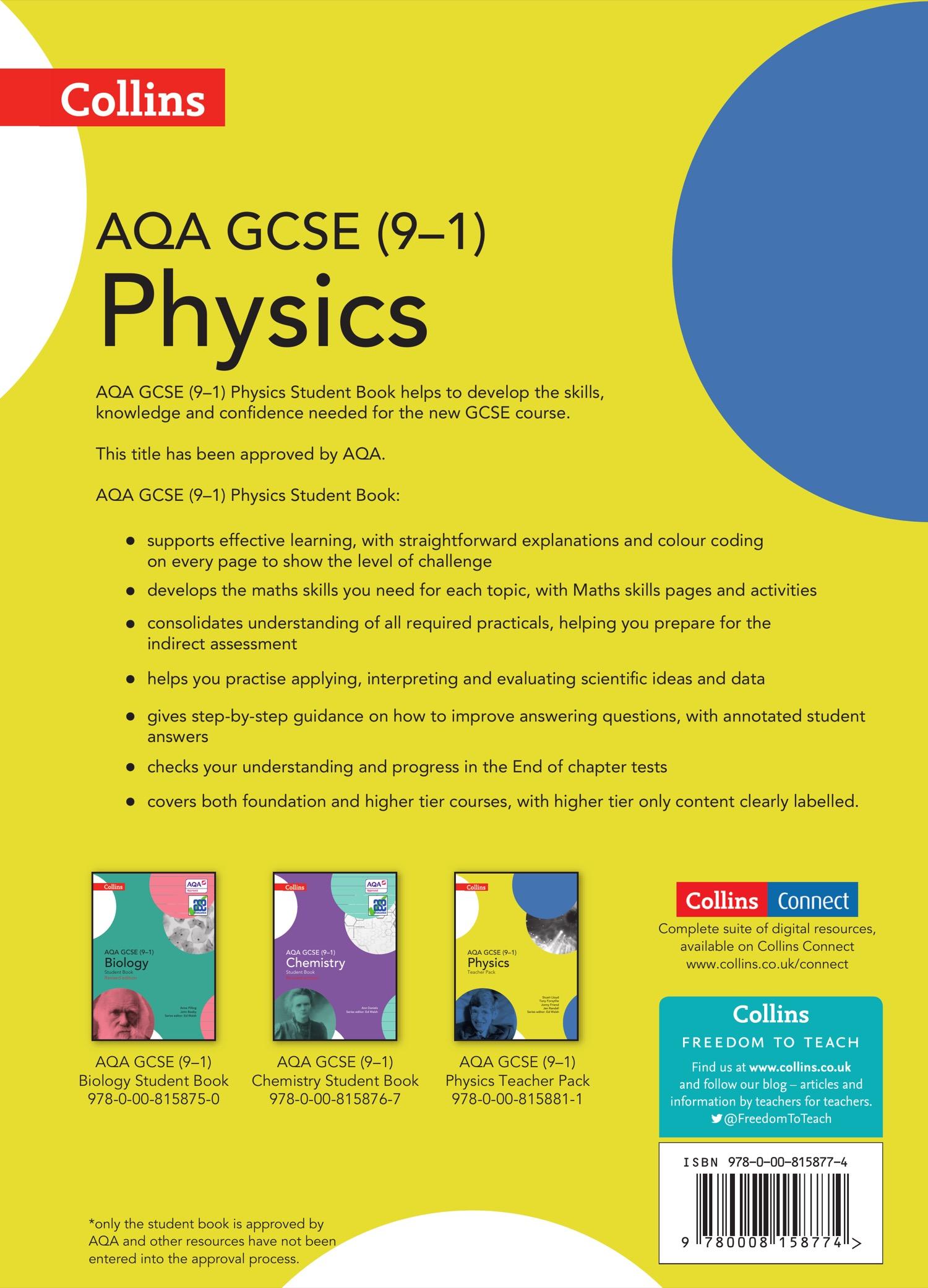 Rückseite: 9780008158774 | Collins GCSE Science - Aqa GCSE (9-1) Physics | Student Book | Buch