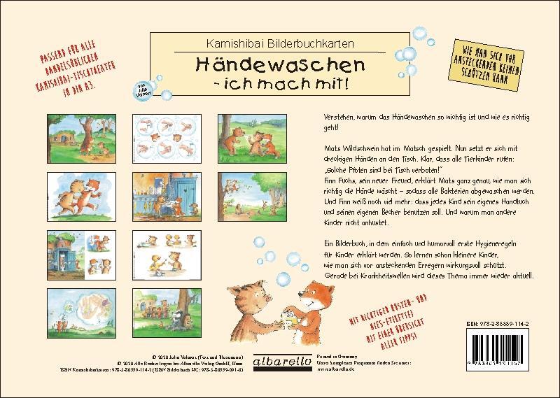 Rückseite: 9783865591142 | HÄNDEWASCHEN - ICH MACH MIT! 11 Kamishibai-Bilderbuchkarten | Volmert