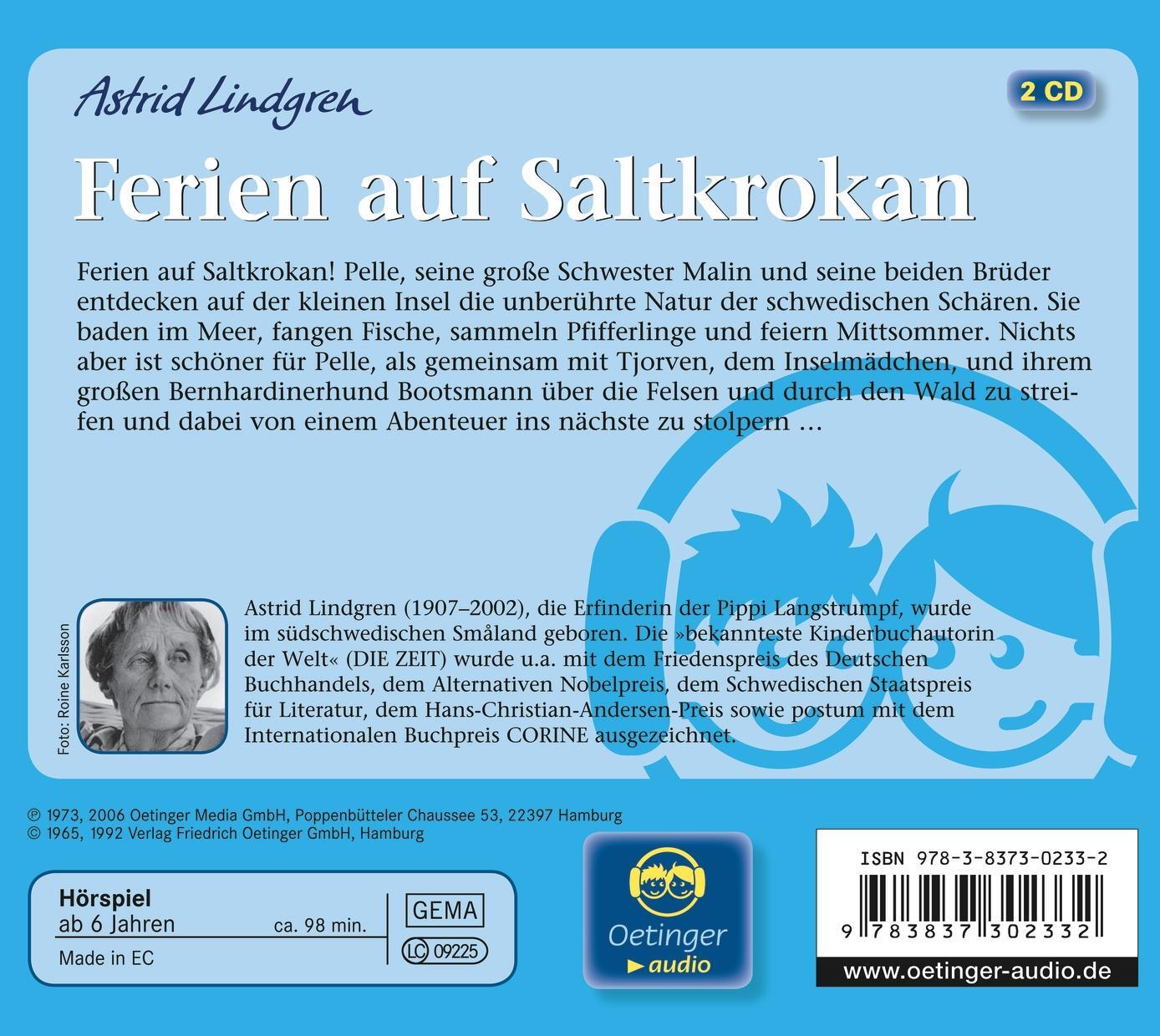 Rückseite: 9783837302332 | Ferien auf Saltkrokan. 2 CDs | Astrid Lindgren | Audio-CD | 97 Min.